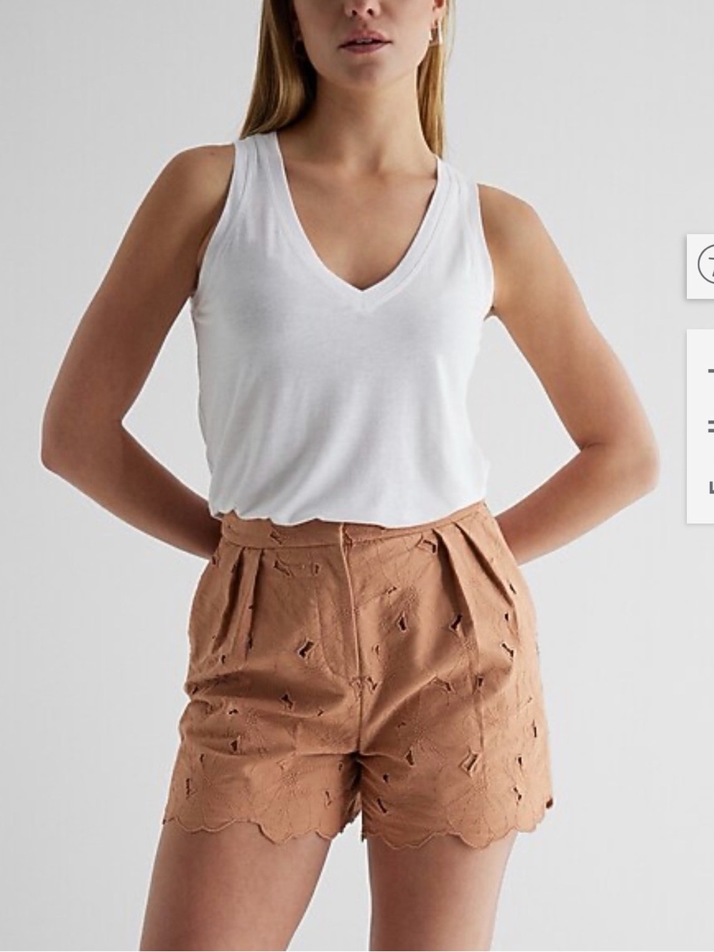 Express Super High Rise Stylist Eyelet Shorts